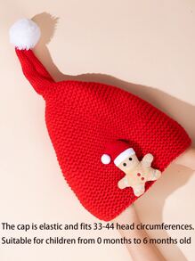 Christmas 1pc Baby Gingerbread Man Decor Hat - Red - View 4