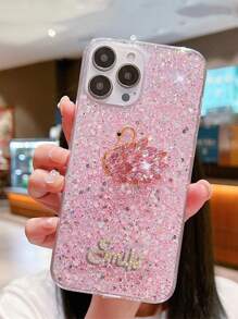 Strass Swan decoratieve telefoonhoes