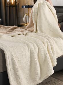 Plain Fleece Blanket - Khaki - View 2