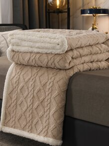 Plain Fleece Blanket - Khaki - View 7