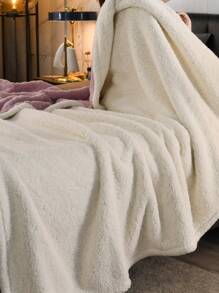 Geometric Tufted Fleece Blanket - Mauve Purple - View 2