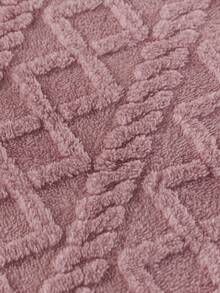 Geometric Tufted Fleece Blanket - Mauve Purple - View 3