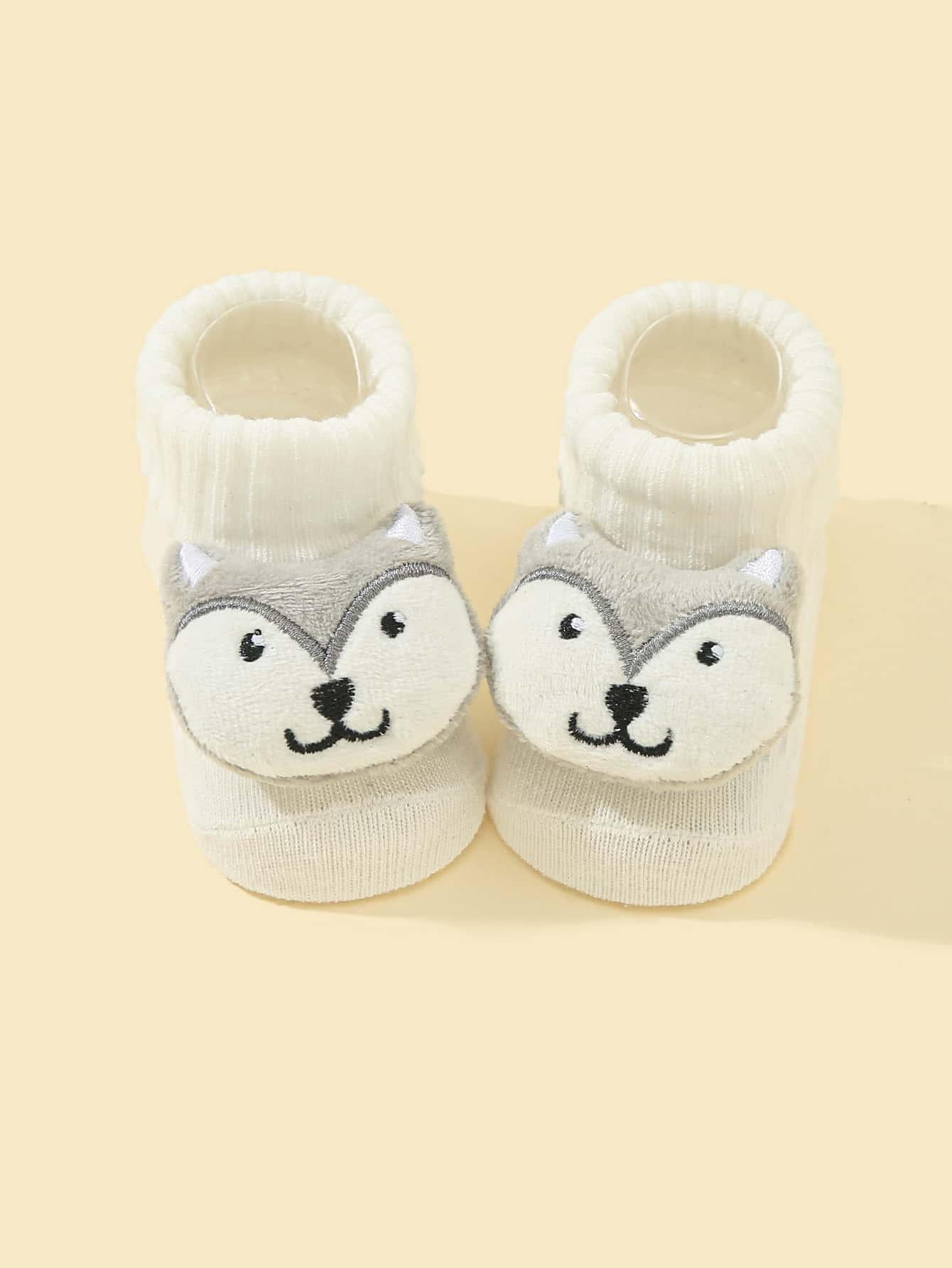 Bebé 1 par Calcetines con dibujos animados zorro - Blanco - Ver 1