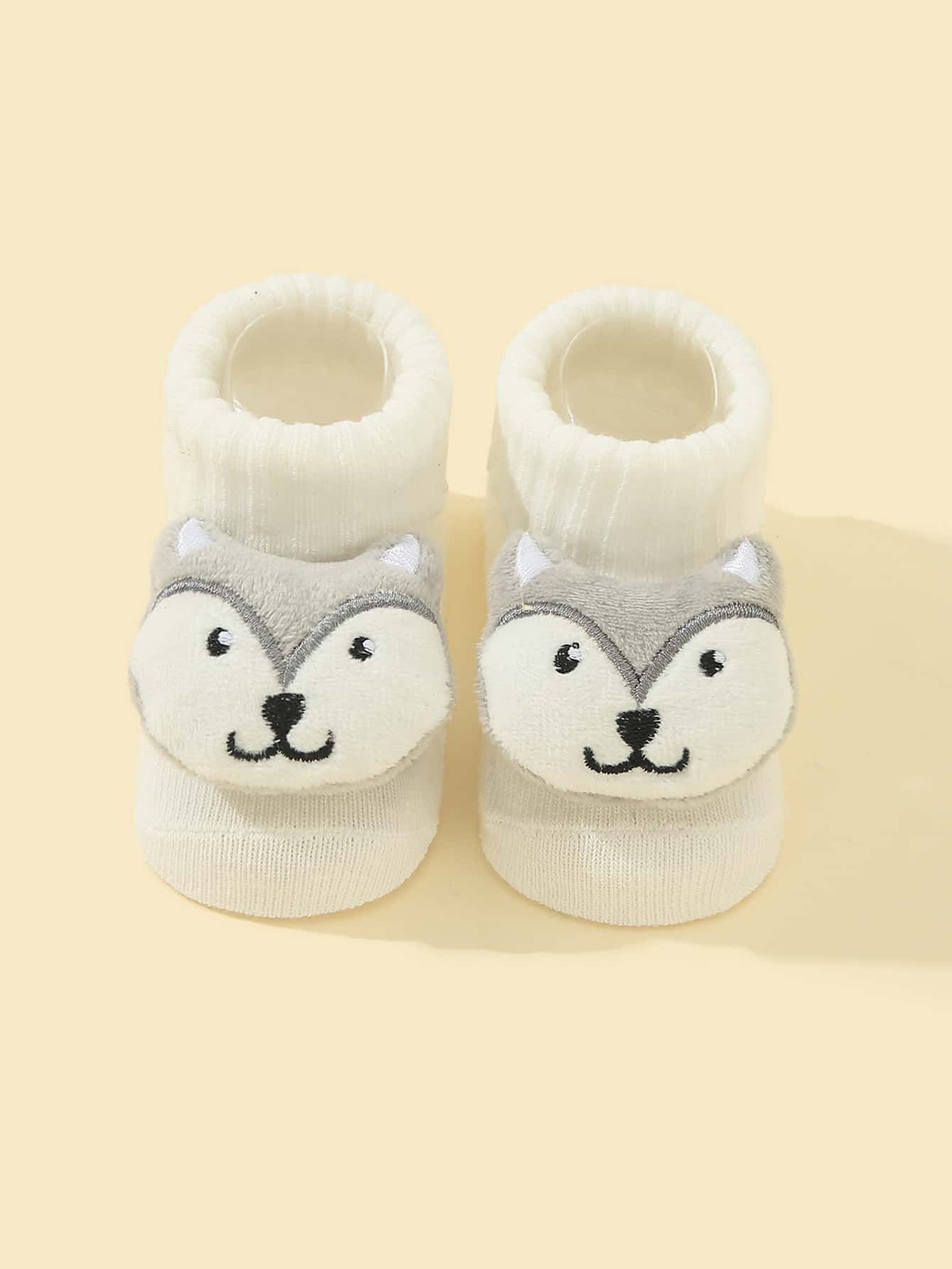 1pair Baby Cartoon Fox Decor Socks - White - View 3