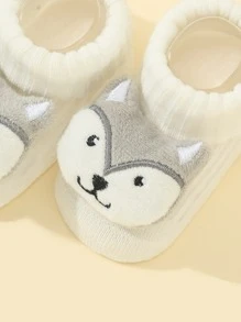 Bebé 1 par Calcetines con dibujos animados zorro - Blanco - Ver 5