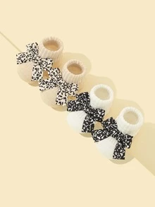 2雙嬰兒蝴蝶結裝飾襪子 - 彩色 - 查看 2