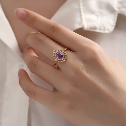 Oval Cubic Zirconia Decor Ring