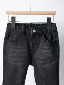 Toddler Boys Cat Whisker Washed Jeans - Black - View 3