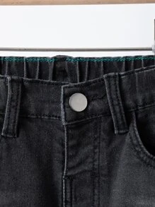 Toddler Boys Cat Whisker Washed Jeans - Black - View 5