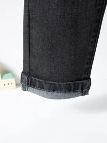 Toddler Boys Cat Whisker Washed Jeans - Black - View 6