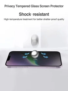 2 件私人保护钢化膜，私人屏幕保护膜适用于 Apple iPhone 16/16 Plus/16 Pro/16 Pro Max/15/15Plus/15Pro/15Promax - 黑色 - 查看 4