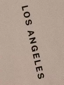 Manfinity VCAY Loose Fit Men's Letter Graphic Long Sleeve Casual Hoodie - Apricot - View 3