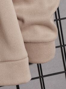 Manfinity VCAY Loose Fit Men's Letter Graphic Long Sleeve Casual Hoodie - Apricot - View 4