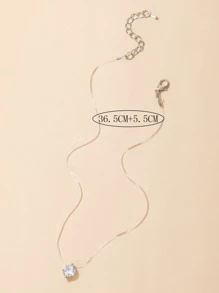 imoli Cubic Zirconia Round Charm Necklace - Silver - View 5