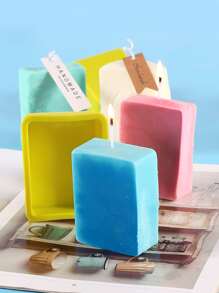 1入組矩形蠟燭設計DIY矽膠現代矽膠模具適用於DIY - 黃色 - 查看 1