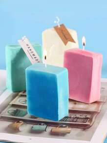 1入組矩形蠟燭設計DIY矽膠現代矽膠模具適用於DIY - 黃色 - 查看 2