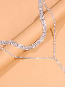 Collana Y con strass stratificato