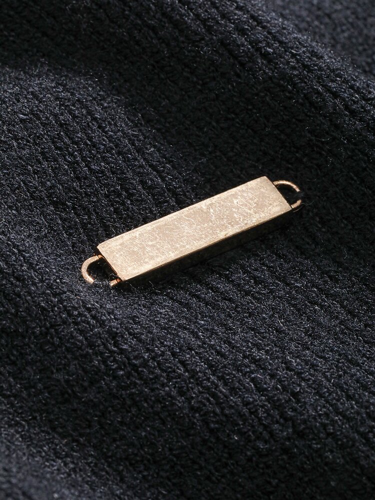 DAZY Jersey unicolor bajo con abertura de hombros caídos - Negro - Añade 8