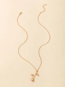 imoli Flower Charm Necklace - Yellow Gold - View 4