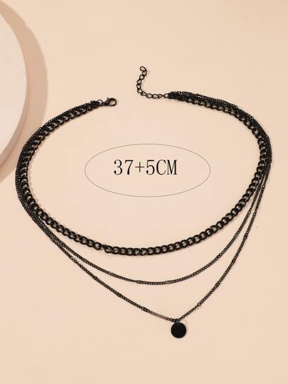 Round Charm Layered Necklace