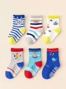 6 đôi tất hoạt hình cho bé - Nhiều màu - Xem 1