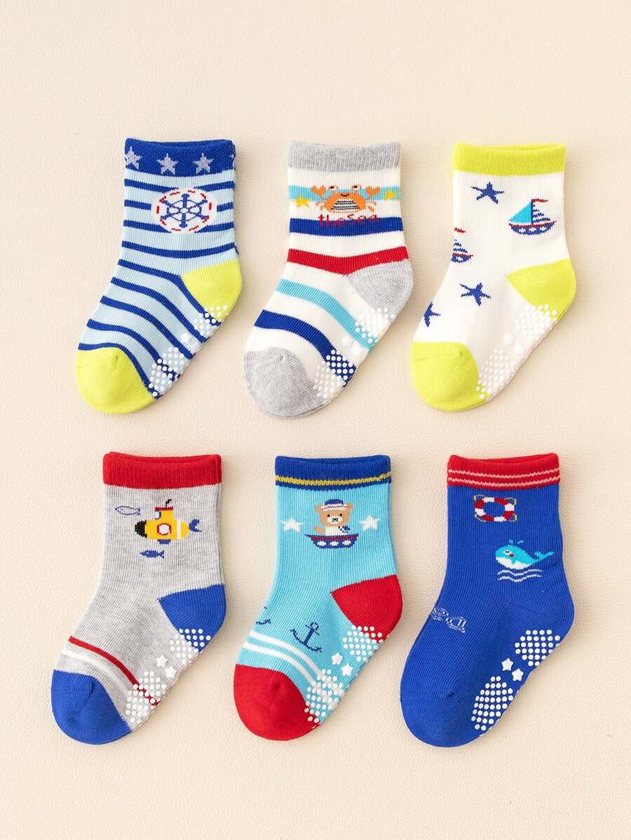 6 đôi tất hoạt hình cho bé - Nhiều màu - Xem 1