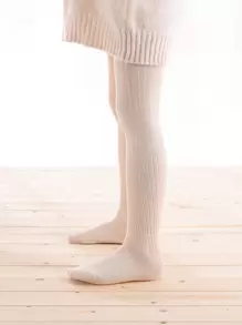 Niñas Medias unicolor - Caqui - Ver 1