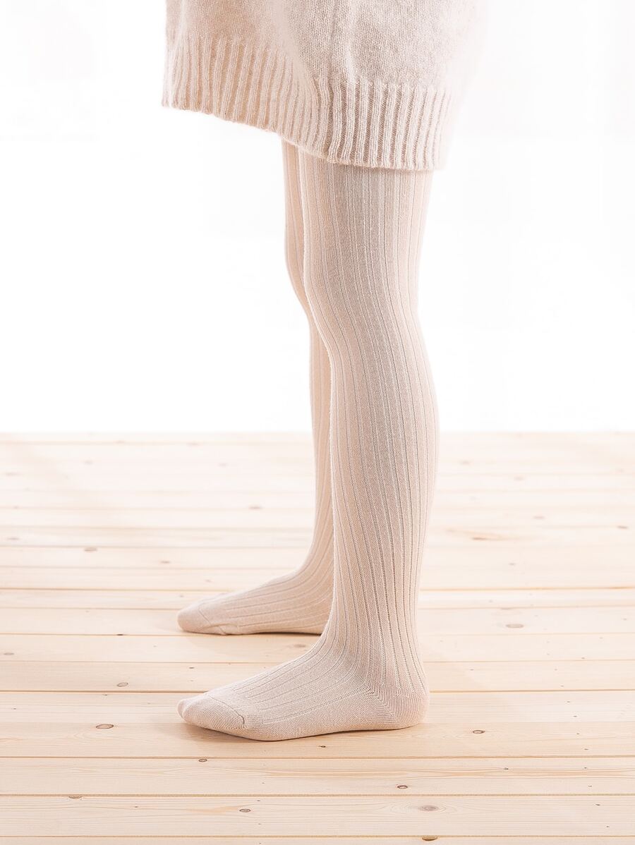 Niñas Medias unicolor - Caqui - Ver 1