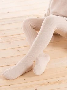 Niñas Medias unicolor - Caqui - Ver 2