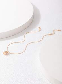 imoli Vòng cổ mặt dây chuyền giọt nước trang trí Rhinestone - Vàng - Xem 4