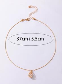 imoli Vòng cổ mặt dây chuyền giọt nước trang trí Rhinestone - Vàng - Xem 6