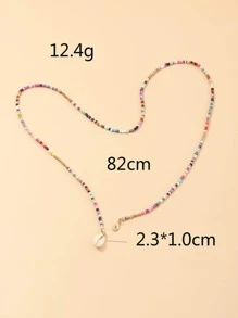 NAIZHU Random Color Shell Charm Beaded Necklace - Multicolor - View 3