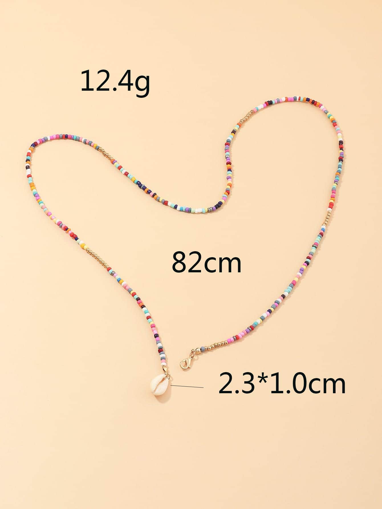 NAIZHU 隨機色貝殼墜飾串珠項鏈 - 彩色 - 查看 3