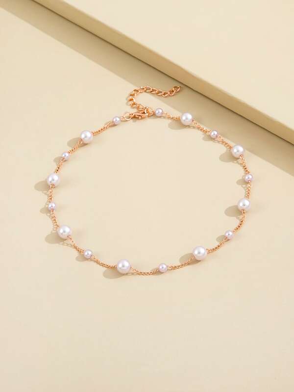 Faux Pearl Decor Necklace SHEIN USA