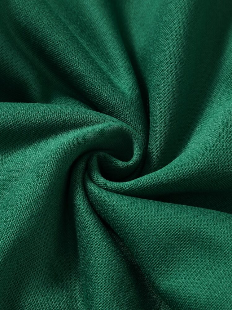 INAWLY Capucha con estampado de letra con bolsillo de canguro con cordón con forro térmico - Verde - Añade 6