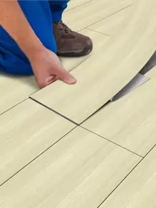 1卷木紋防水自黏式地板貼紙 - 米色 - 查看 1