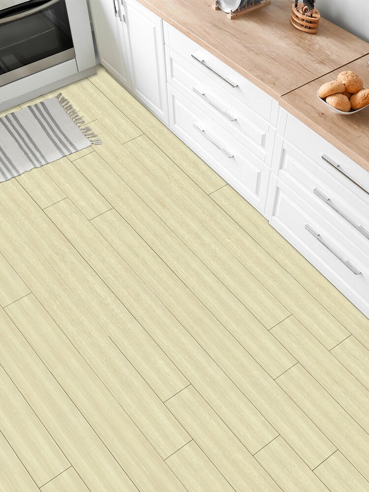 1卷木紋防水自黏式地板貼紙 - 米色 - 查看 5