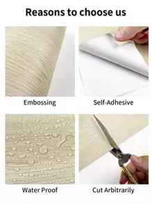 1卷木紋防水自黏式地板貼紙 - 米色 - 查看 8