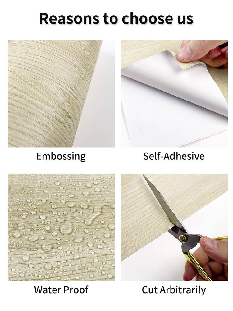 1卷木紋防水自黏式地板貼紙 - 米色 - 查看 8