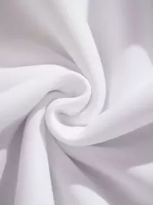 SHEIN EZwear Letter & Butterfly Print Kangaroo Pocket Drawstring Thermal Hoodie - White - View 4