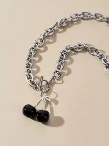 Andkiss Cherry Charm OT Buckle Necklace