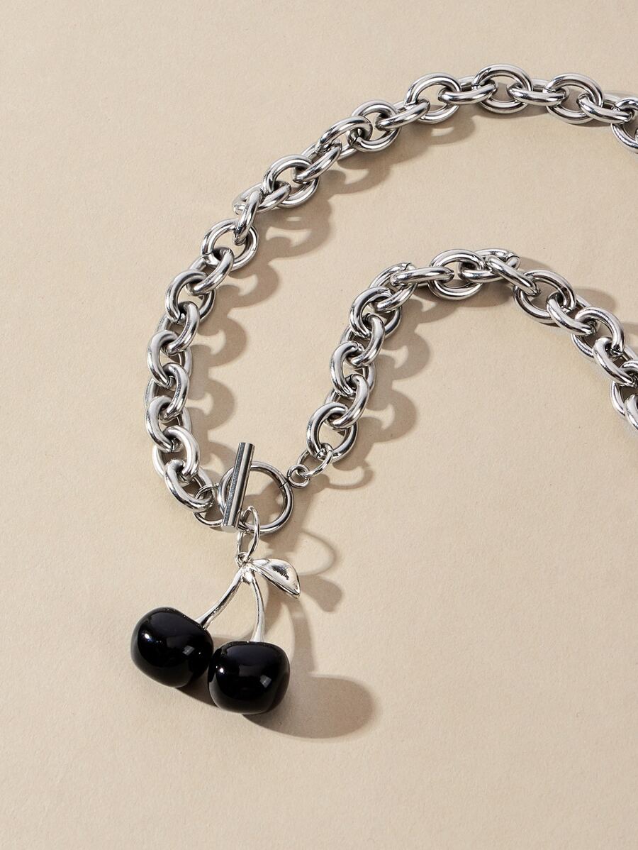 Andkiss Cherry Charm OT Buckle Necklace