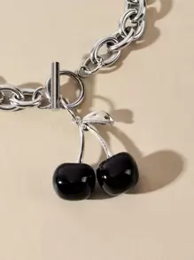 Andkiss Cherry Charm OT Buckle Necklace