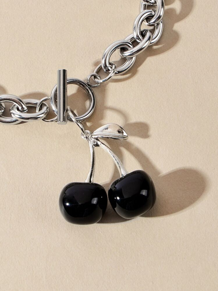 Andkiss Cherry Charm OT Buckle Necklace - Multicolor - View 3