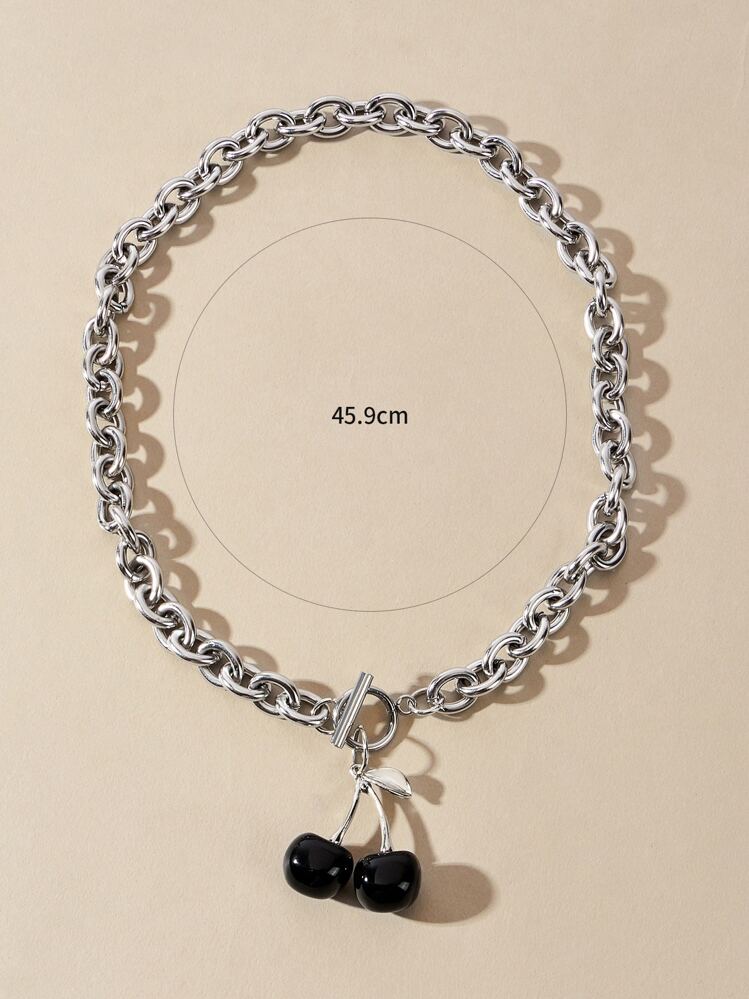 Andkiss Cherry Charm OT Buckle Necklace - Multicolor - View 4