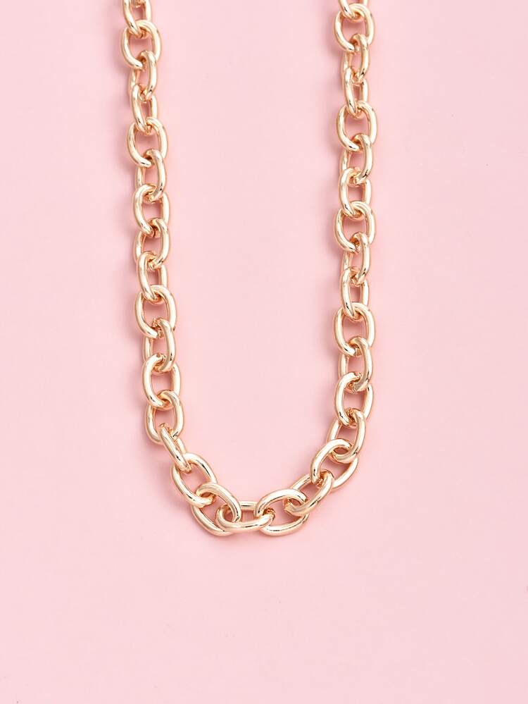 極簡風格鏈條樣式項鍊 - 金黃色 - 查看 4