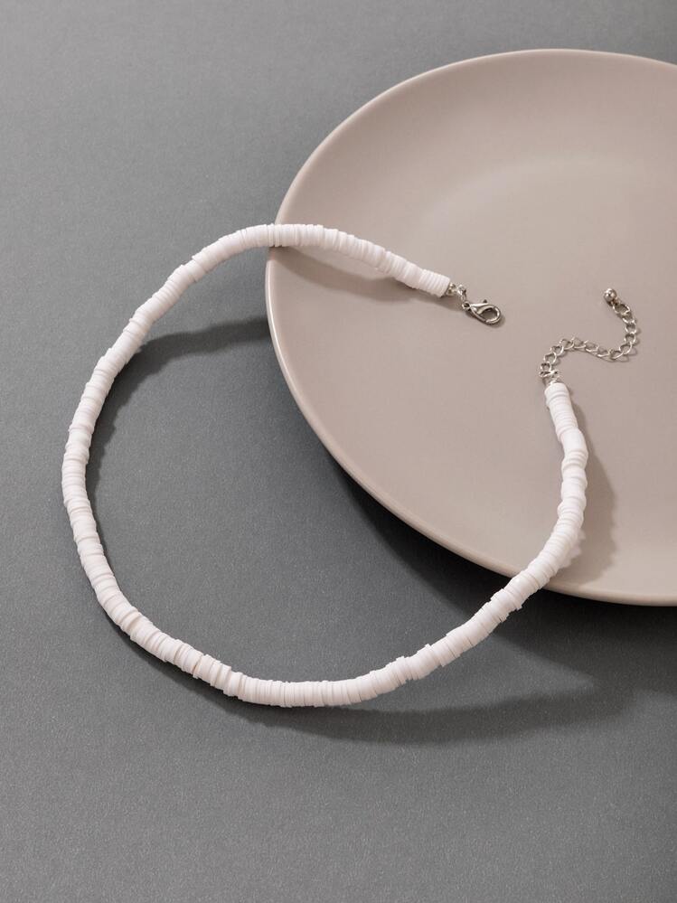 imoli Minimalist Beaded Choker - White - View 2