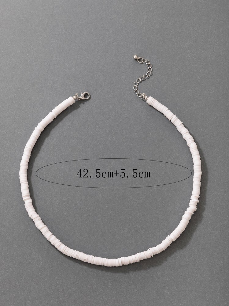 imoli Minimalist Beaded Choker - White - View 6