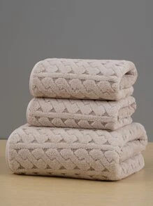 1 khăn mặt jacquard hoặc khăn tắm, khăn tắm đơn giản - Màu Khaki - Xem 1