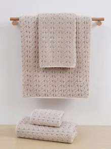 1 khăn mặt jacquard hoặc khăn tắm, khăn tắm đơn giản - Màu Khaki - Xem 2